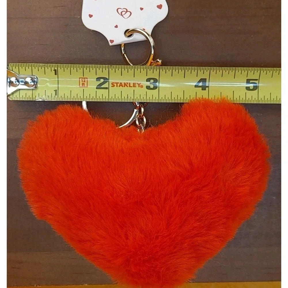 Crystal Collection Red Heart Shaped Keychain Purse‎ Charm Backpack Clip 4.5